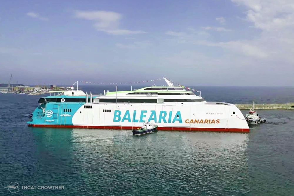 Baleària’s dual-fuel Ro-Pax fast ferry Mercedes Pinto launched