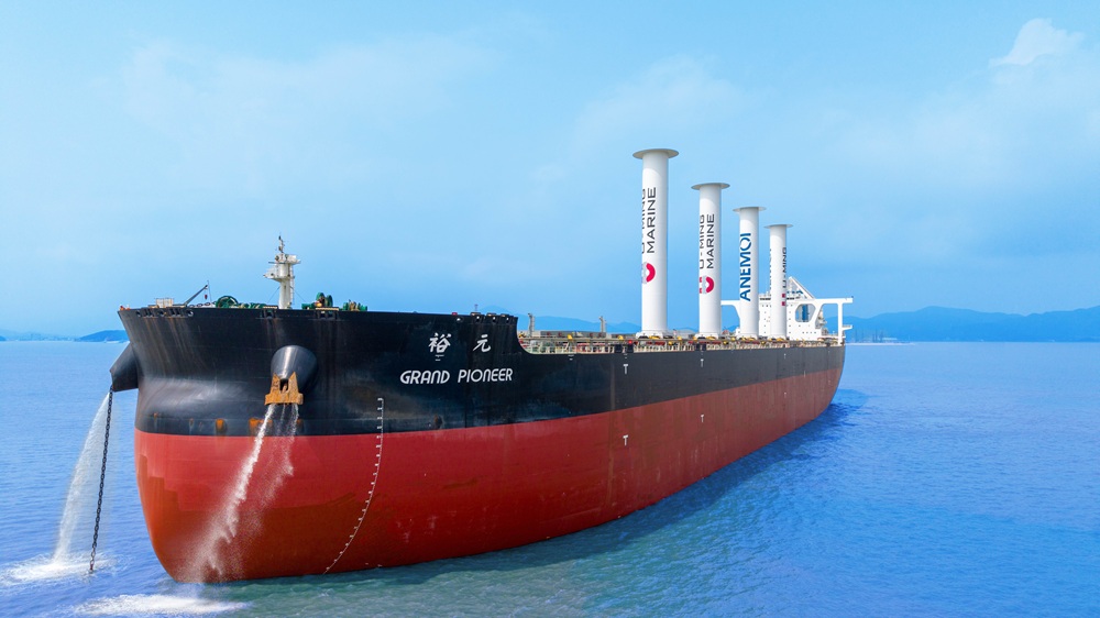 Anemoi rotor sails installed on U-Ming VLOC