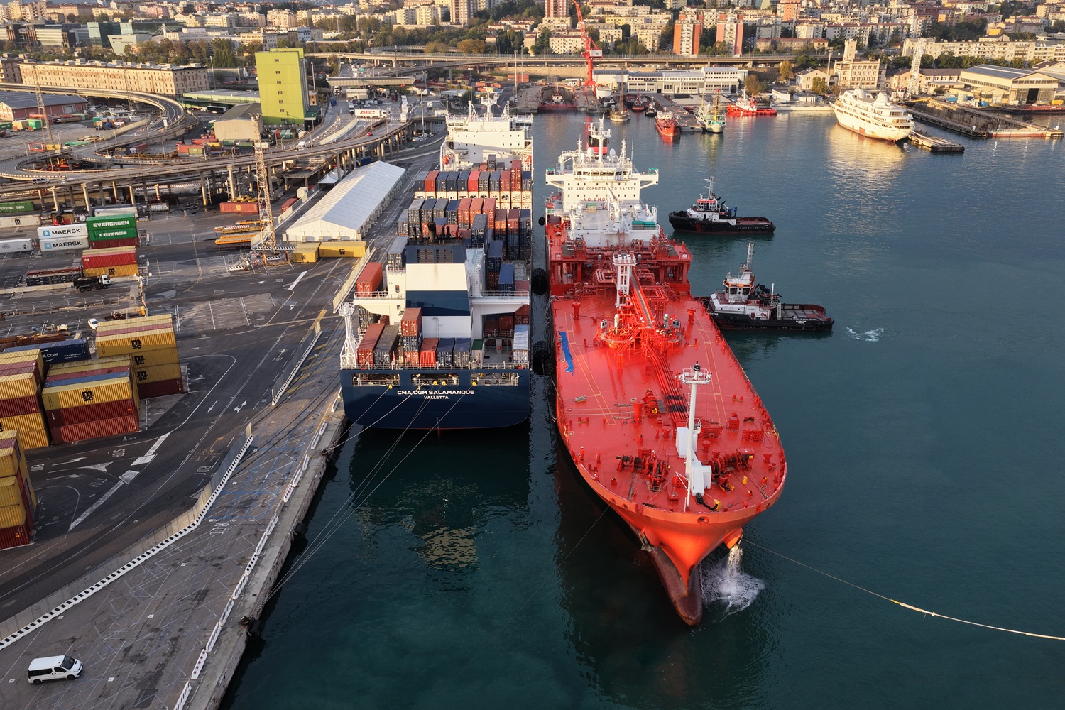 Edison and CMA CGM mark first LNG STS bunkering of containership in Italy