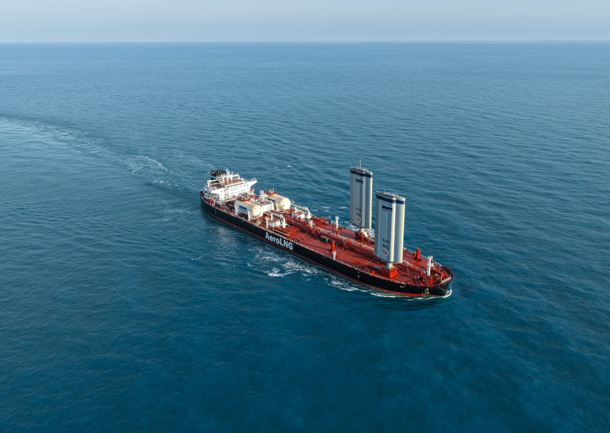 Union Maritime’s first LNG-powered, wind-assisted LR2 tanker delivered