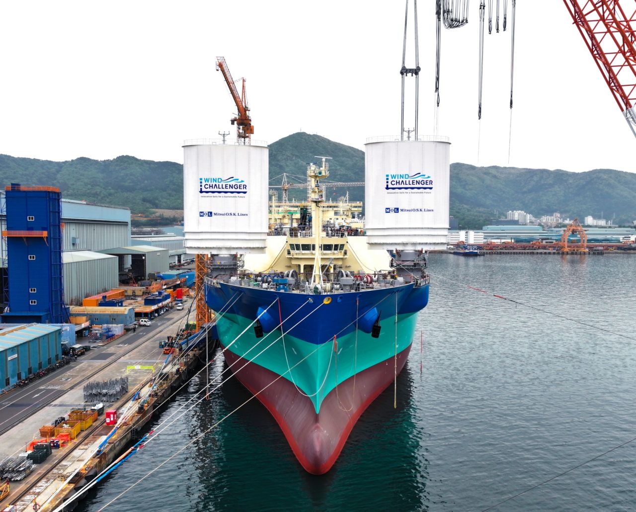 Wind Challenger sails installed on LNG carrier newbuild