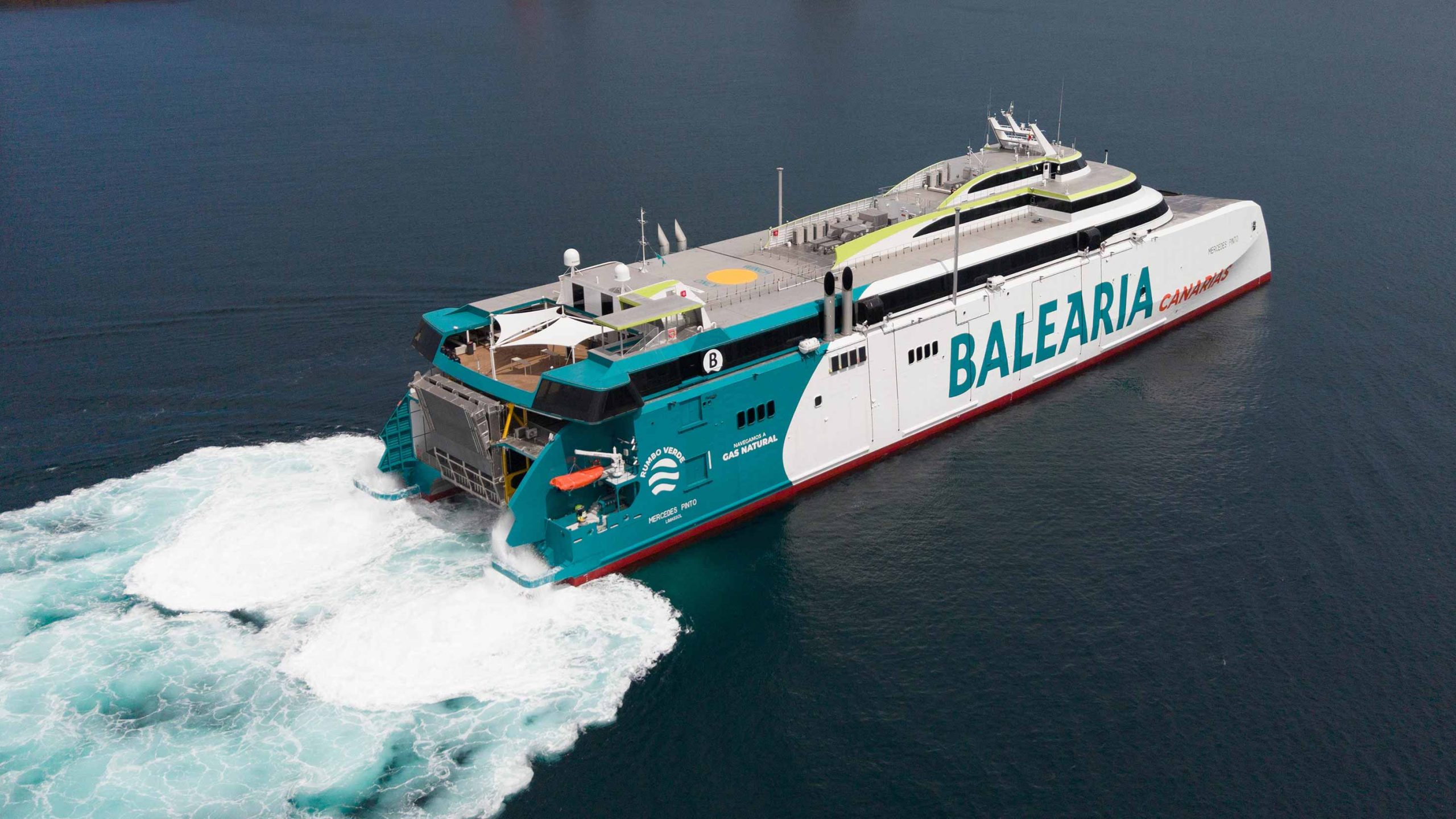 Dual-fuel LNG fast ferry Mercedes Pinto joins Baleària Canarias fleet