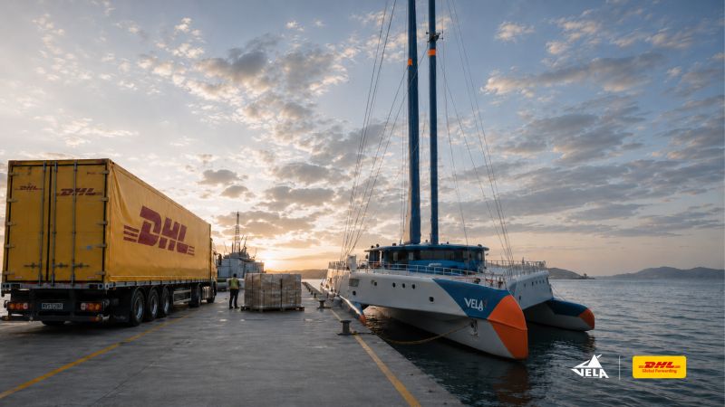 DHL and VELA partner on transatlantic wind-powered freight transportation