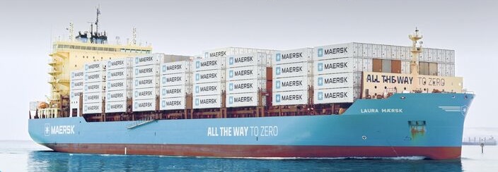 Laura Maersk bunkered with 100% ethanol by barge