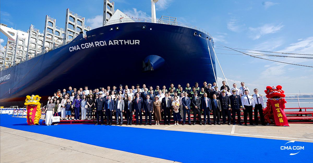 Naming ceremony held for methanol dual fuel CMA CGM Roi Arthur