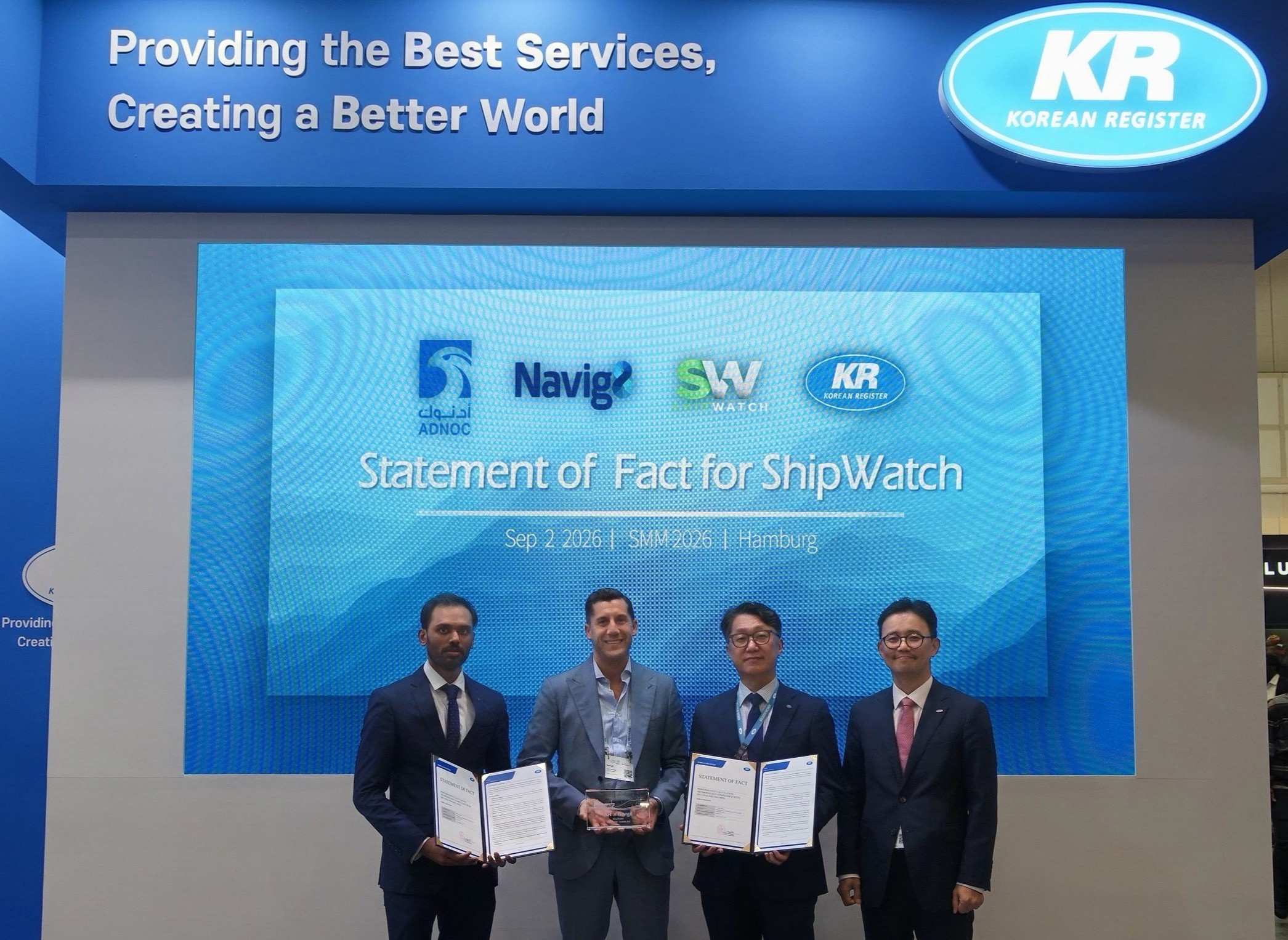 KR issues Statement of Fact to ShipWatch vessel performance calculation methodology
