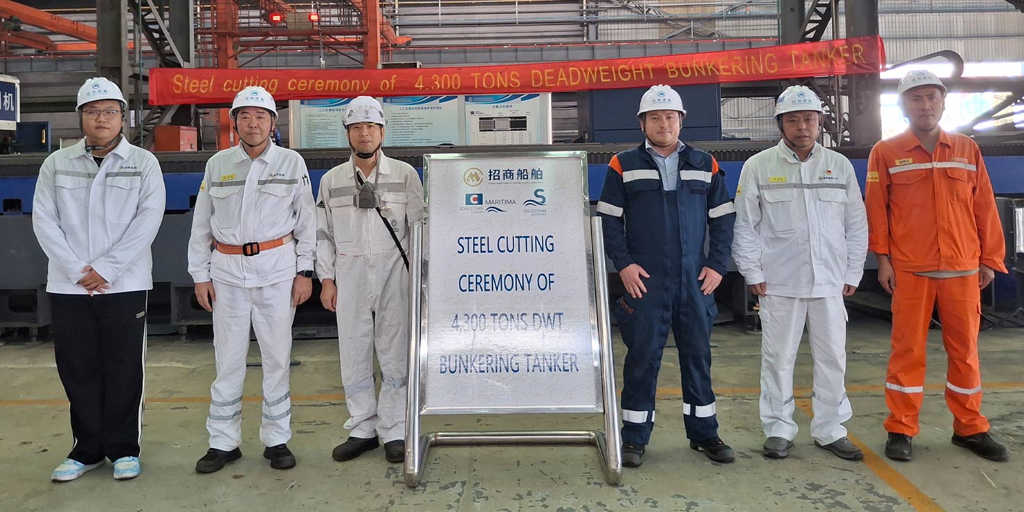 Steel cut on Sogestran Group’s multi-fuel bunker barge