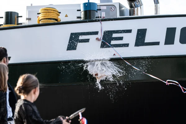 AMS Barging christens 9,000 cbm methanol-ready tanker