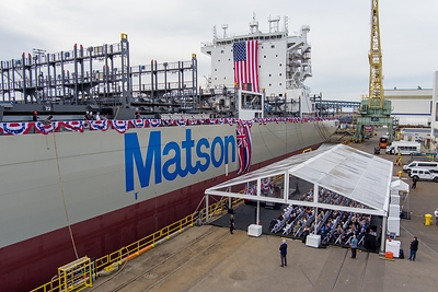 Matson’s latest dual fuel LNG Aloha class vessel christened in Philadelphia