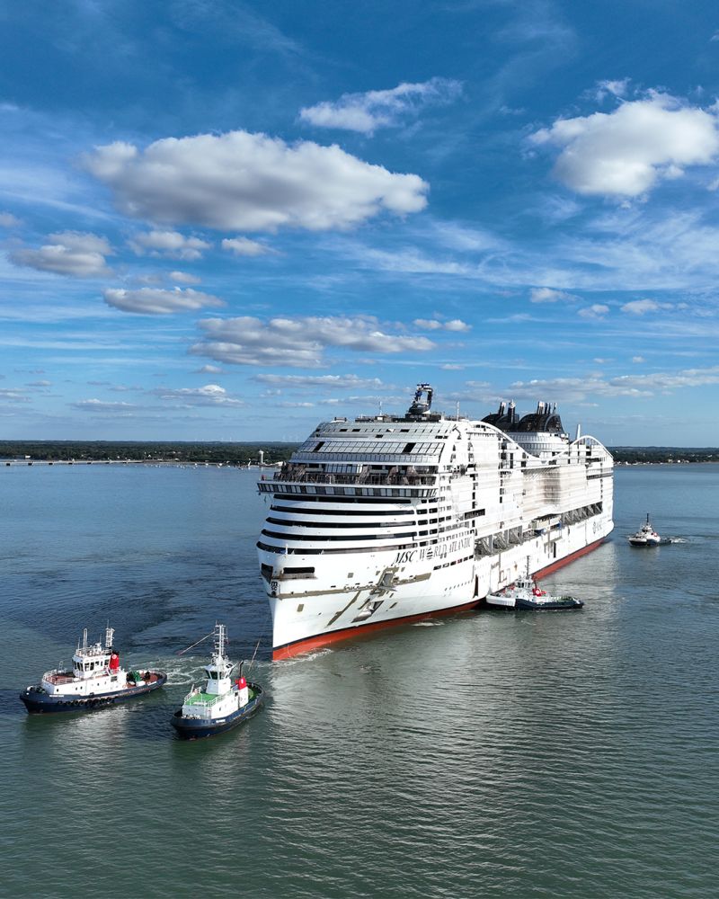 New LNG-powered cruise vessel MSC World Atlantic floats out at French shipyard